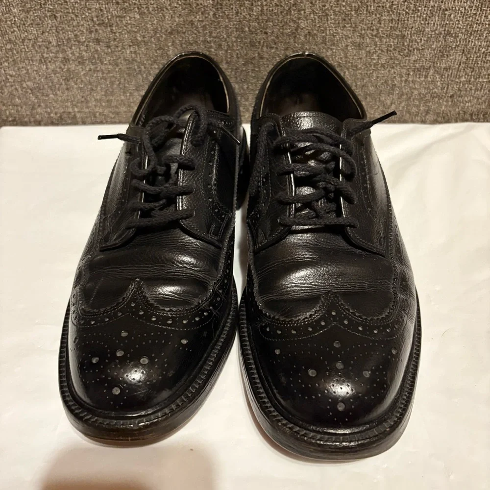 Hanover Master Flex Men's‎ Size 9 D/B Black Leather Wingtip Oxford Dress Shoes